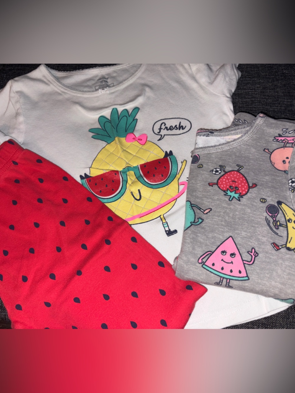 Carter's Girls Fruit Print Pajama Set Duo